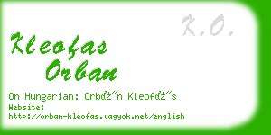 kleofas orban business card